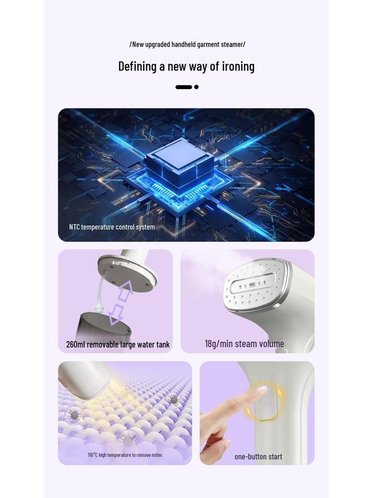 Portable Handheld Garment Steamer for Quick Ironing