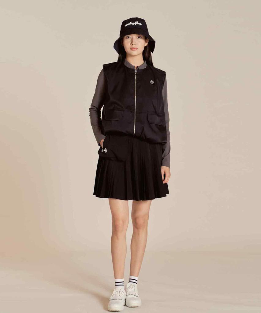 Monday Flow Pocket Pleated Skirt_Black