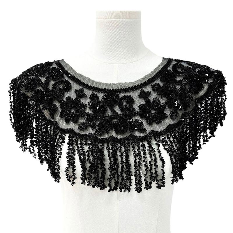 Glitter Fringe Detachable Collar Shawl Scarf For Women Elegant Party Accessory