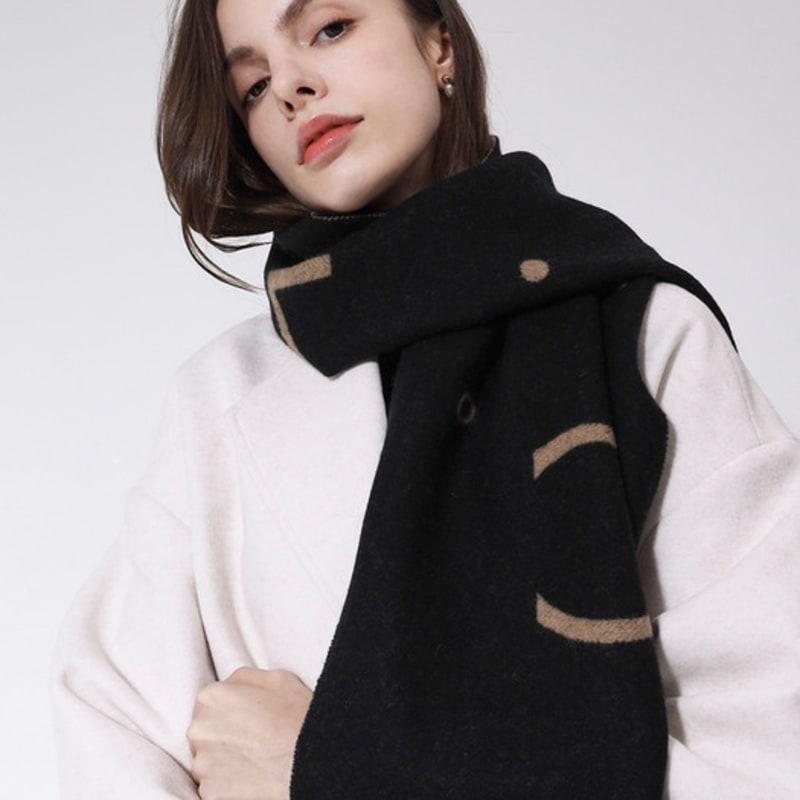 ONSZ Wool Cashmere Reversible Logo Double-Sided Muffler
