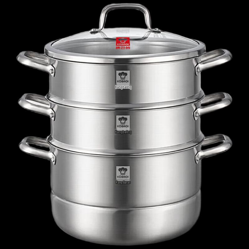 KOBACH 28cm 304 Stainless Steel Steamer & Soup Pot