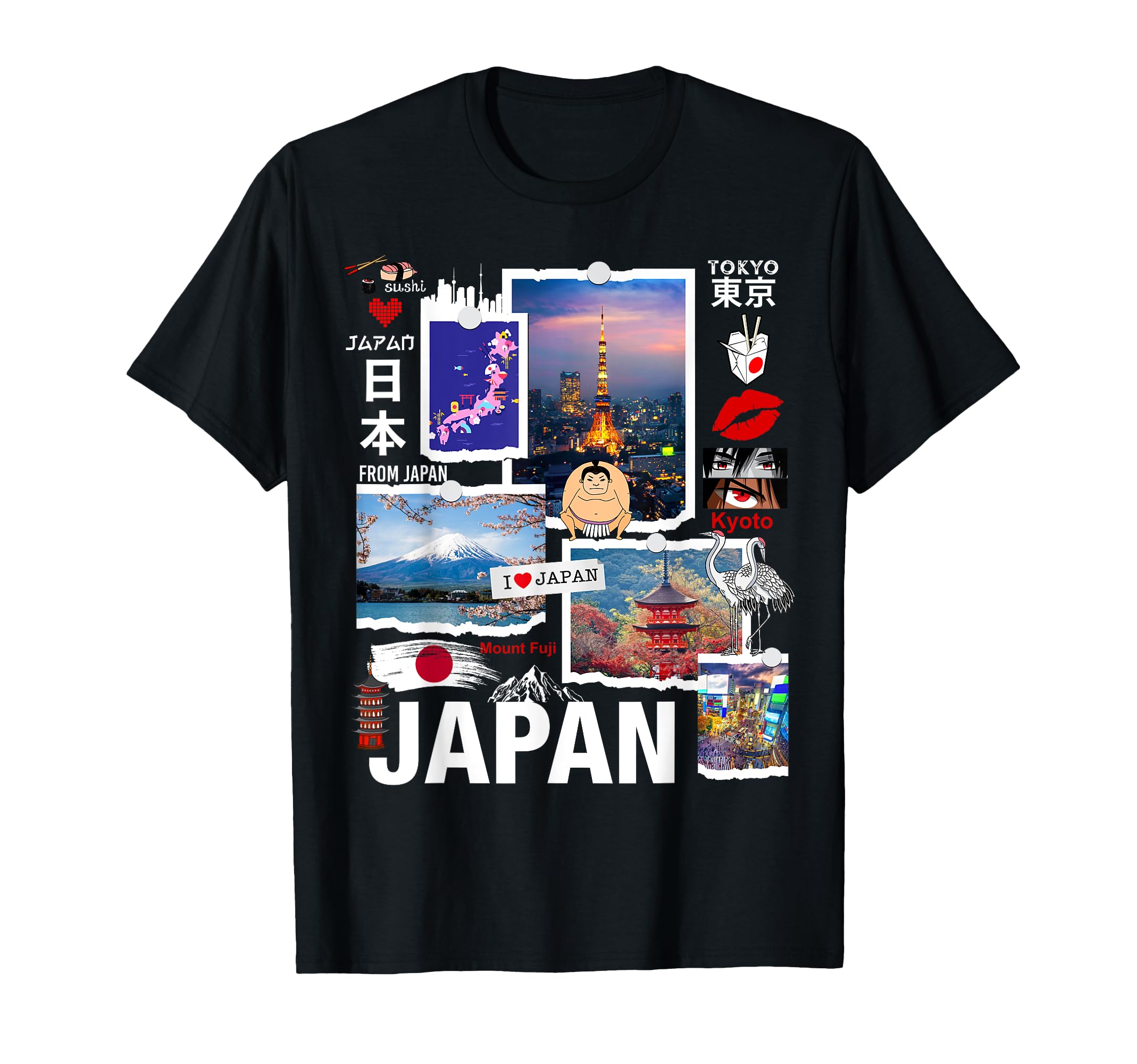 

I Love Japan Enjoy Cool Japan Landmarks Photos Culture, T-shirt чёрный