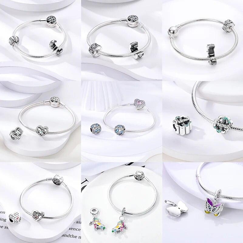 925 Sterling Silver Guitar Rich Headset Pendant Charm Fit Originalfashion Bracelet Charm Bead Necklace Diy Female Jewelry