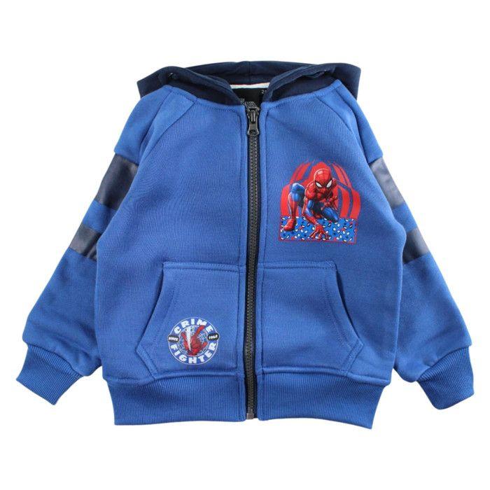 Jogging Spiderman Bleu Ciel Chaud - Survêtement Enfant Capuche Zippé (2-8 Ans) - - Bleu