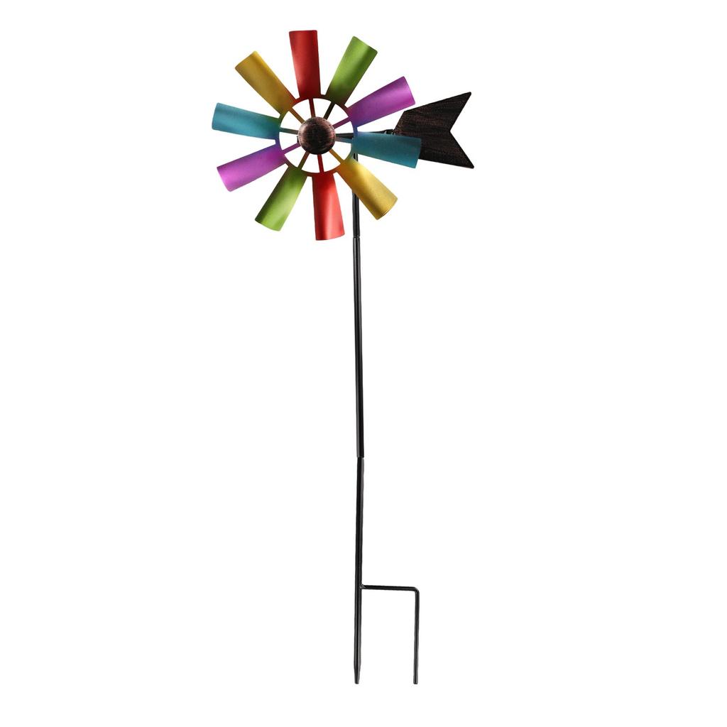 Creative Windmill Wind Spinner 73cm Balcony Garden Decoration Metal Multicolor Ornament Outdoor Patio Rotating