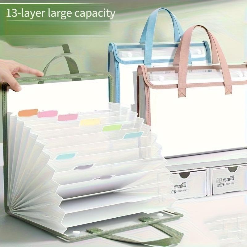 13-Pocket File Organizer Holder–Transparent Multi-Layer Document Folder for A4 Size Paper,Perfect for Home,School&Office Storage