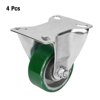 4 pçs Roda Giratória Reforçada de 3 Polegadas com Placa Superior com Capota Roda Giratória Rígida Termoplástica de Borracha PU