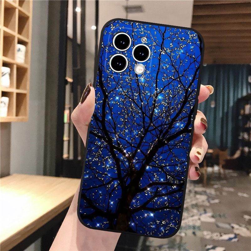 Forest Night Butterfly Tree Moon Phone Case For Iphone 15 14 Pro Max 13 12 11 Pro Max XSMax XR 12 13 Mini 14 Plus
