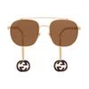 Gucci Chain Series Oval Sunglasses Unisex Sunglasses GG0727S-002