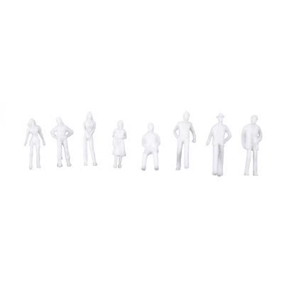 100pcs Modelos de Paisaje de Tren Sin Pintar Personas Figuras 1:75