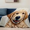 Cute Pet Dog Fashion Blanket Printed Throw Fashion Blanket Plush Fluffy Flannel Fleece Fashion Blanket Soft Throws for Sofa Couch and Bed