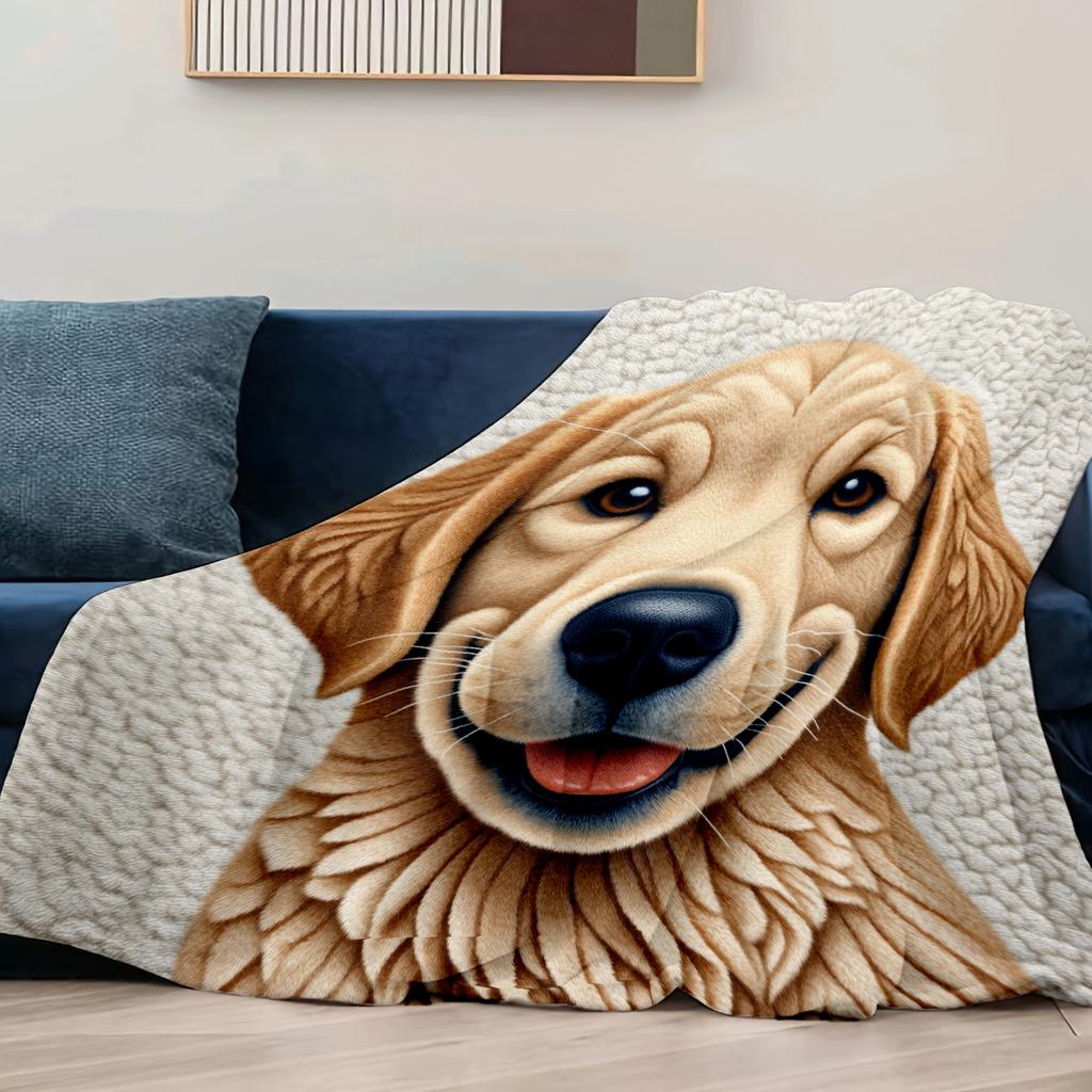 Cute Pet Dog Fashion Blanket Printed Throw Fashion Blanket Plush Fluffy Flannel Fleece Fashion Blanket Soft Throws for Sofa Couch and Bed