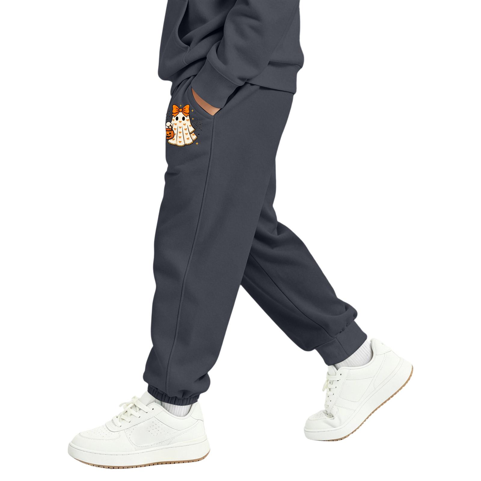 Kids Halloween Print Sweatpants with Pockets for Boys and Girls 110