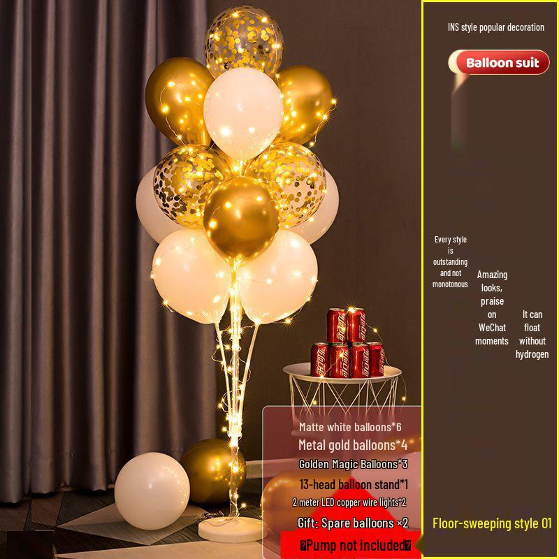 Świecący Stojak Podłogowy na Balony do Dekoracji Urodzinowej Dziecka