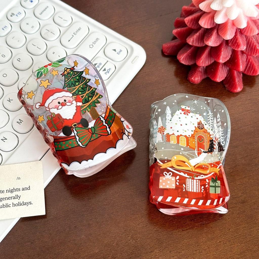And Colorful Cute Acrylic Hair Claw Clips With Christmas Characters For Fashion Seasonal