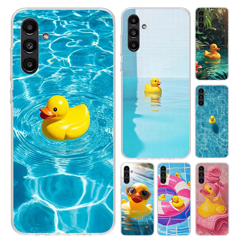 Rubberen Eendjes Zwembad Telefoonhoesje voor Samsung Galaxy A17 A16 A37 A26 A36 A57 A56 A15 A25 A35 A55 A14 A24 A34 A54 A13 A23 A33