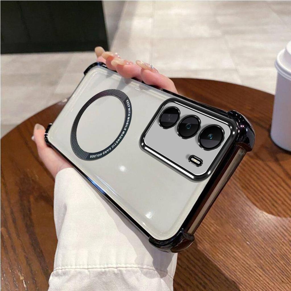 Case for Realme C71 Clear Magnetic Casing Electroplated Lens Frame Phone Cover
