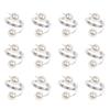 12pcs White Pearl Napkin Rings Silver Napkin Holders Serviette Buckles For Wedding Banquet Dinner Party