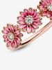 Anel com Flor de Pessegueiro Esmaltada Rosa e Cristal para Mulheres Presente de Festa de Casamento Adequado para Senhora Joias Finas