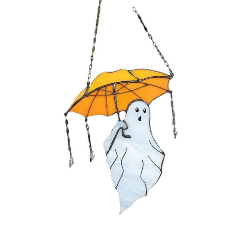 Mysterious Umbrella Ghost Acrylic Halloween Decoration Sun Catcher Pendant Hanging Decoration Home Atmosphere Decoration