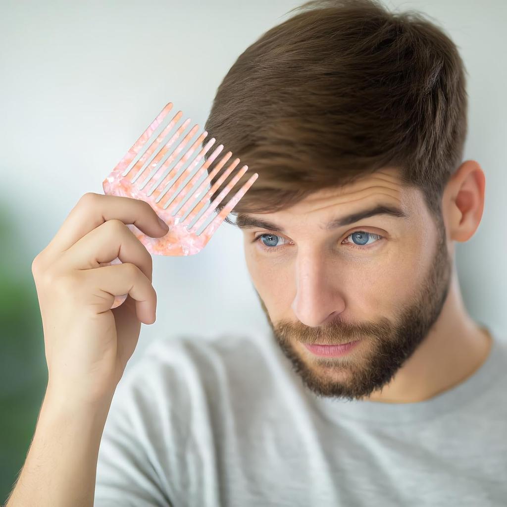 Hair Picks for Curly Hair Wide Tooth Hairs Picks for Women Pink Long Tooth Hairs Comb for Long Thick Curly Detangling Lifting Combs for Anti Static