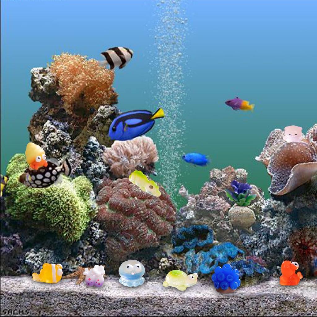 Set of 18 Resin Miniature Coral and Fish Miniature Marine Life Aquarium Aquarium Decorative Cute and Fun Simulation Stylish Home Gift Marine Life