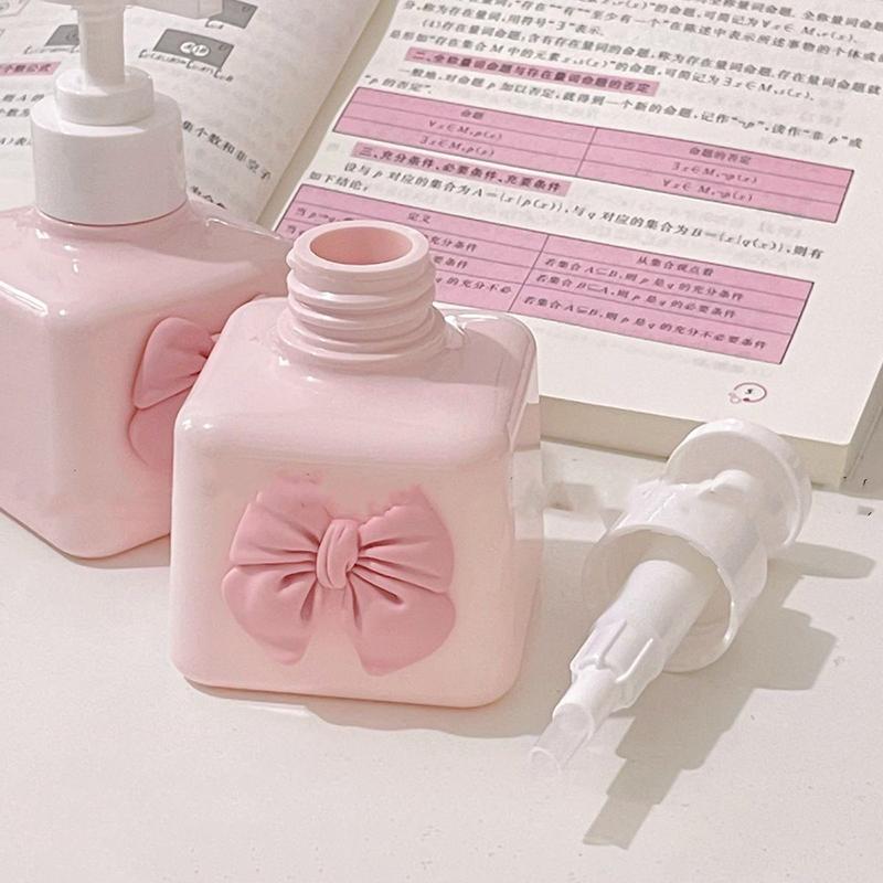 200Ml Bow Soap Dispenser Refillable Shower Bottle Plastic Press Pump Lotion Bottle For Liquid Hand Sanitizer Shampoo Bathroom
