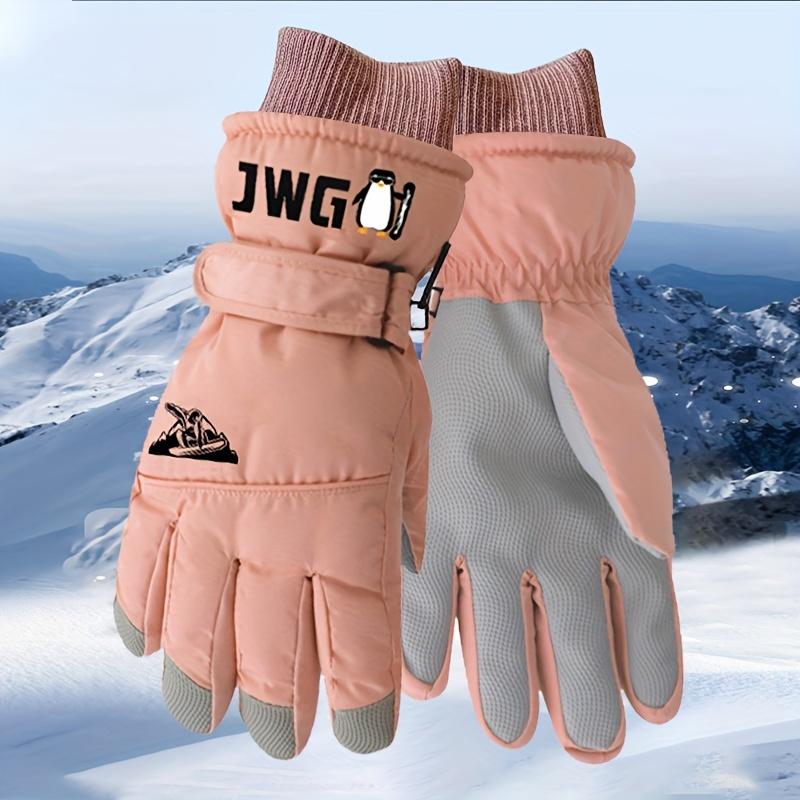 

high qualityWinter skiing gloves for men, warm snow gloves, thick for outdoor sports, not afraid of rain and snow, easy to clean, high-quality skiing Penguin Women s Dark Pink