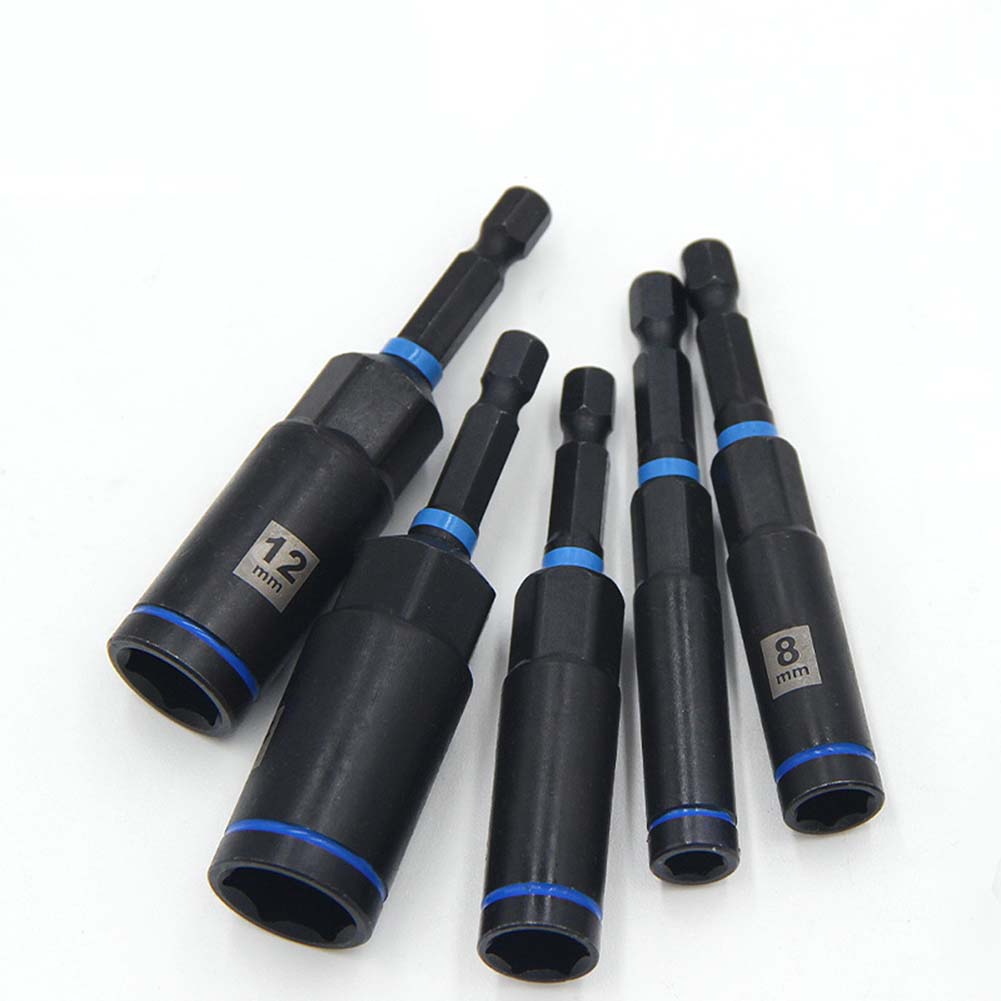 80mm Hex Socket Nut Driver Drill Bit Adapter 1/3/5pcs Socket Wrench Extension Sleeve 6/8/10/12/14mm Tools Socket Adapter