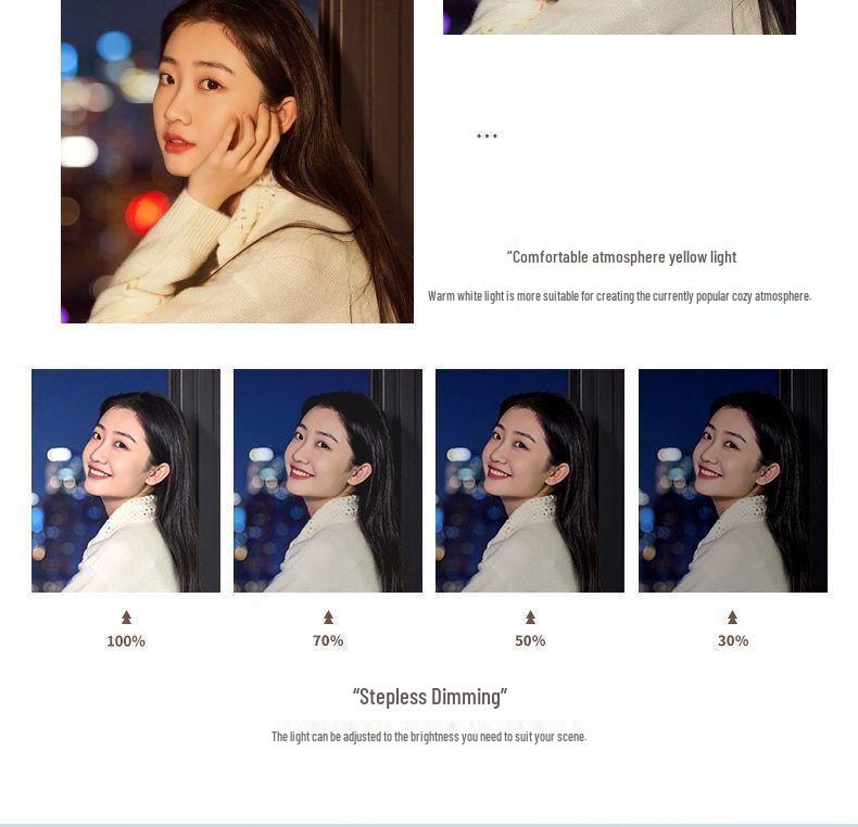 Multifunctional Desktop Tripod with Phone Holder & Fill Light for Live Streaming and Photography