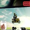 Acrylic Motorcycle Rider Keychain Motorcycle Chain Pendant  Vehicle Interior Decor