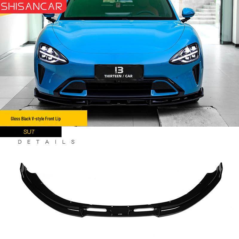 Xiaomi SU7 Car Body Kit: Front Lip, Splitter, Side Skirts, Rear Wing, Carbon Fiber Exterior.