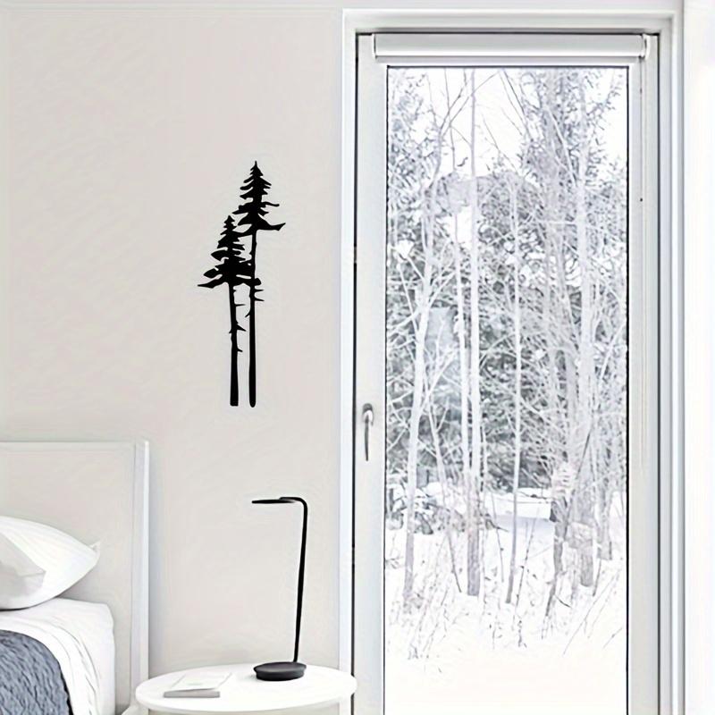 1pc Spruce Two Tall Tree Metal Wall Art, Forest Natural Home Decoration, Rustic Design Halloween Christmas New Year Gift