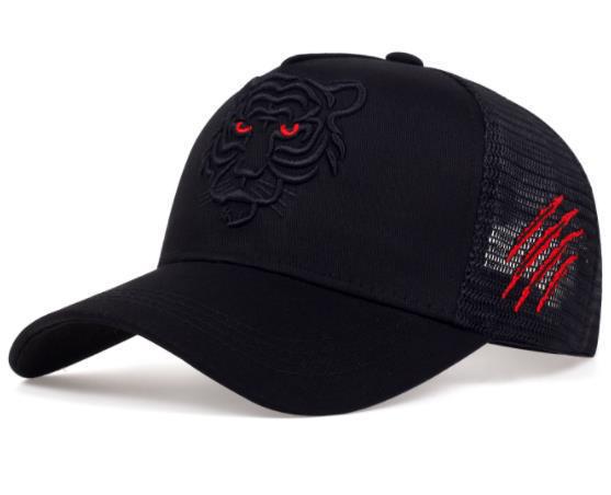 Summer Tiger Head Hat Men's Breathable Big Head Purse Seine Hat High Top Embroidered Baseball Cap Sunscreen Shade Cap