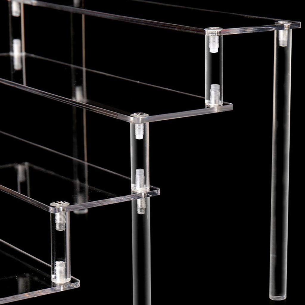Acrylic Display Shelf For Organizing Cupcakes Perfume Jewelry Collectibles Storage Rack With Reinforced Support Rods