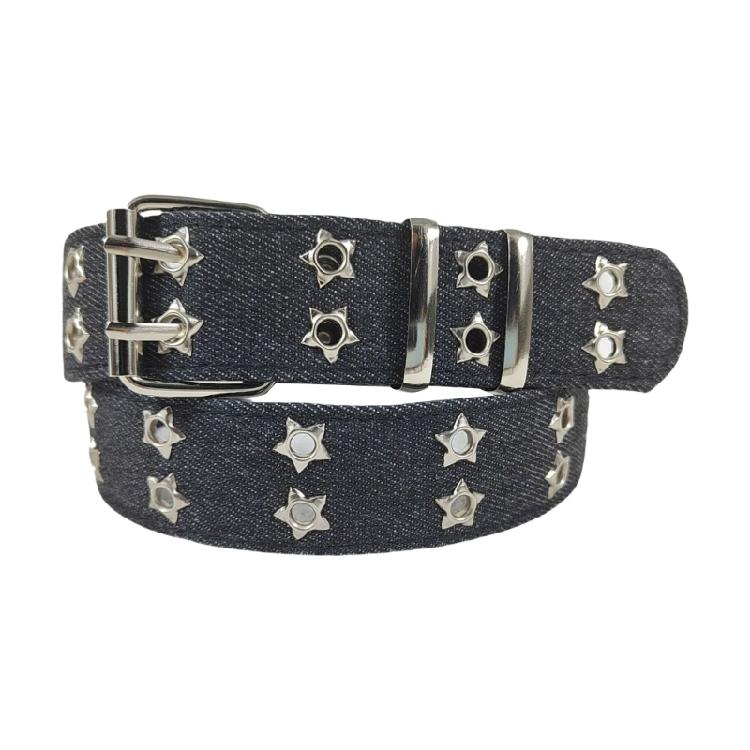 Adjustable Star Waist Belt with Star Silver Studs Detailing for Rock Music Lover Festivals and Nightclubs Waistband