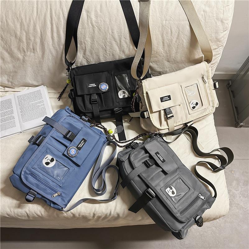 Mäns Messenger-väska Dam Axelväska Pendlar Väska Stor Kapacitet Student Klass Bokväska