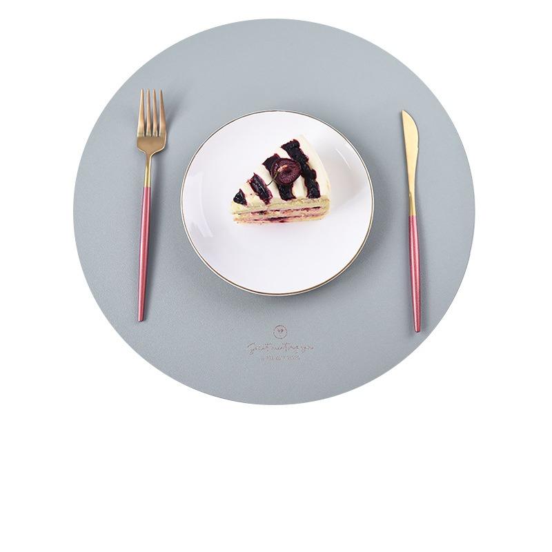 

2/4/6PCFaux Leather Placemats Round Place Mats for Kitchen Dining Patio Table,Non-Slip,Heat Resistant,Washable 2 pcs&Round серый