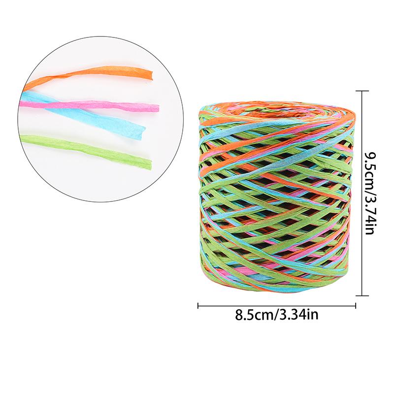 1Roll Paper Rope DIY Weaving Decorative Paper Rope Lafite Grass Creative Handmade Gift Colorful Packaging Rope Bouquet Packaging