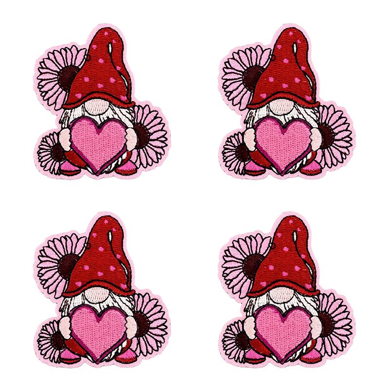 10PCS/lots Valentine's Day Embroidered Patches Pink Love Heart Patch Iron On Patches For Clothing Holiday Decoration Gift DIY