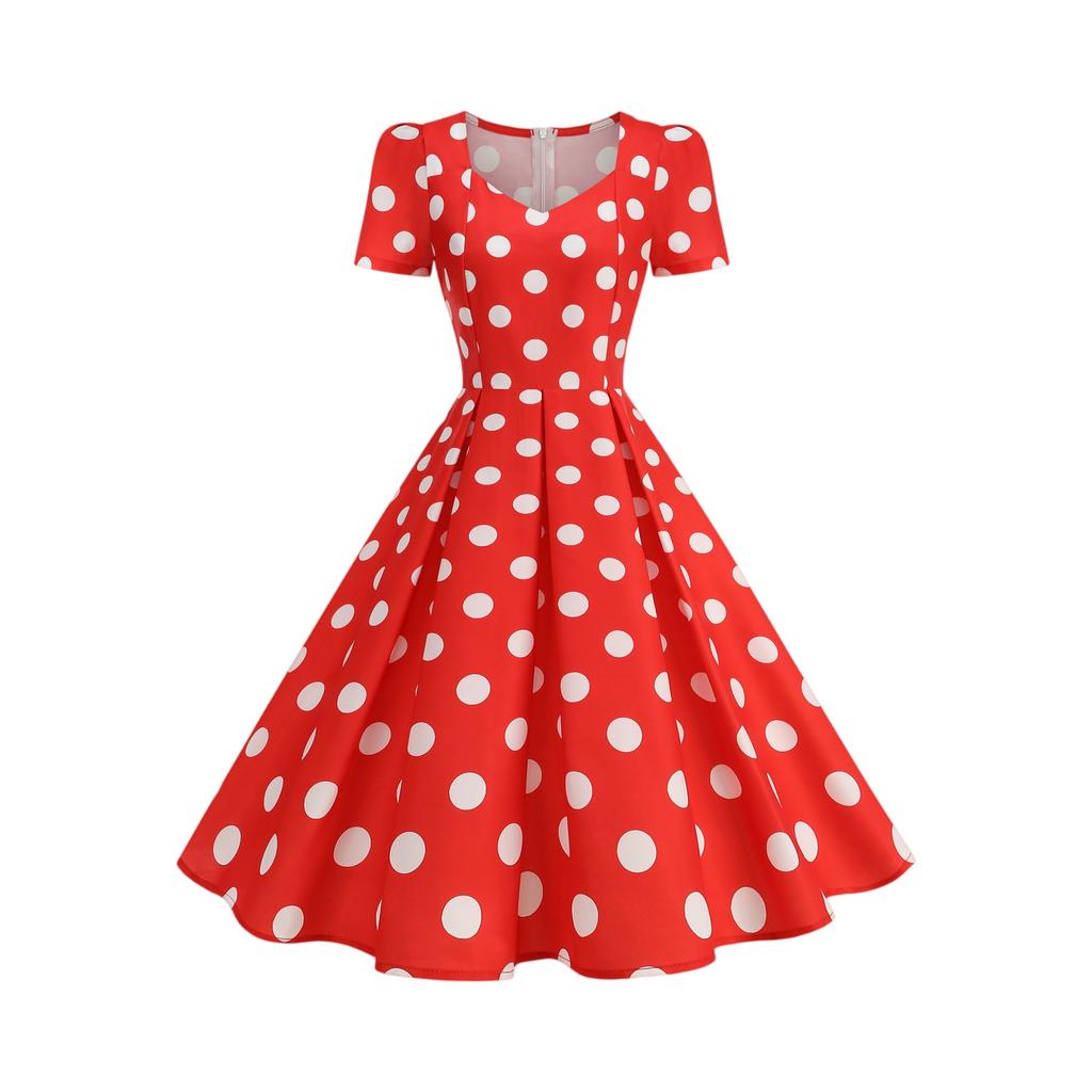 Women's Fashion Color Short Sleeve Dress