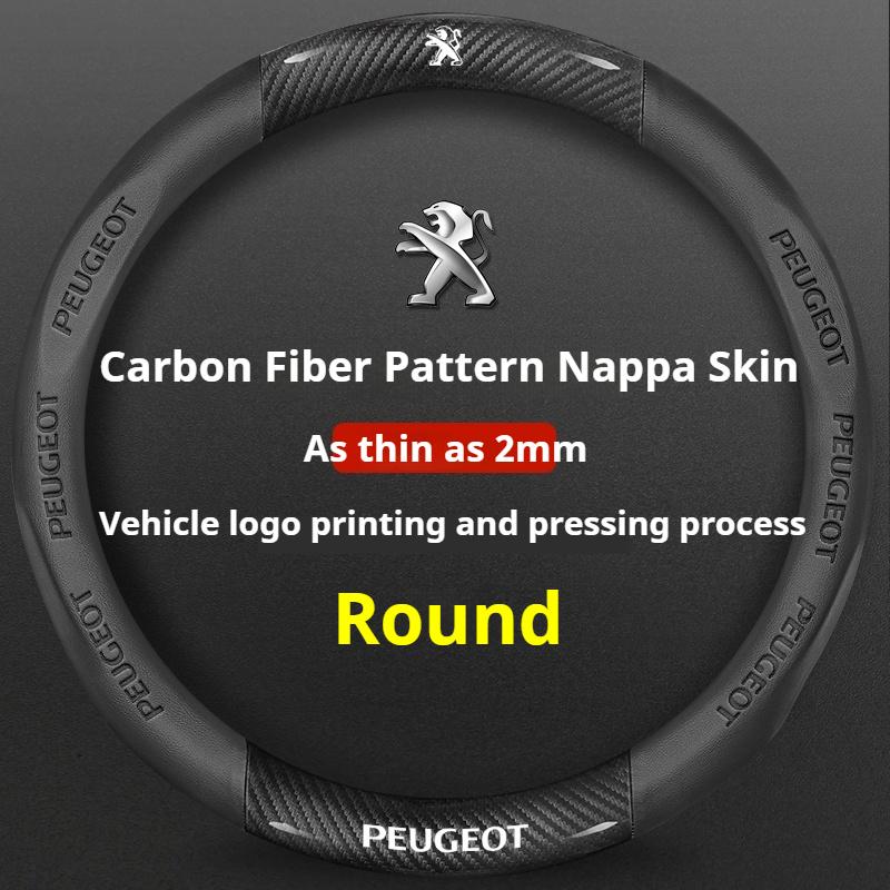 Peugeot GT-Line 206 207 208 307 308 406 407 408 508 607 2008 3008 4008 5008 RCZ Rifter GT İçin Deri Araba Direksiyon Simidi Kılıfı