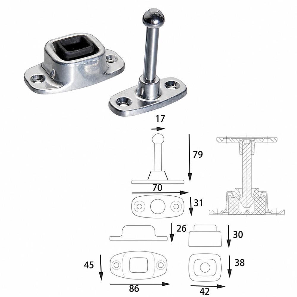Ersatz-Wohnmobil-Türhalter Aluminiumlegierung Anhänger-Eingangstürriegel Wohnmobil-Türriegel Wohnmobil Wohnwagen
