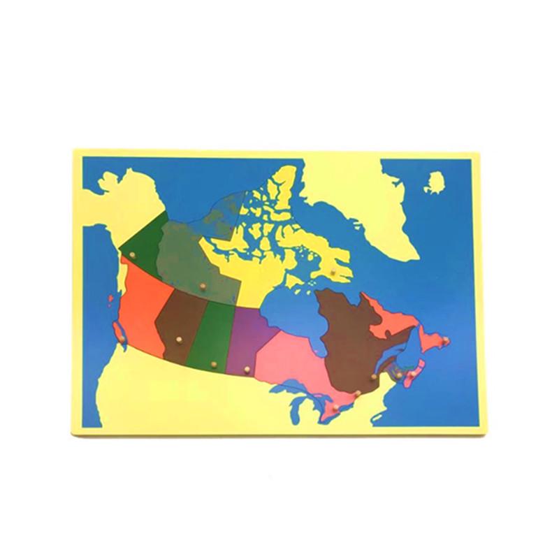 Montessori Beech Wood Map Puzzle & Flag Set for Classroom Display