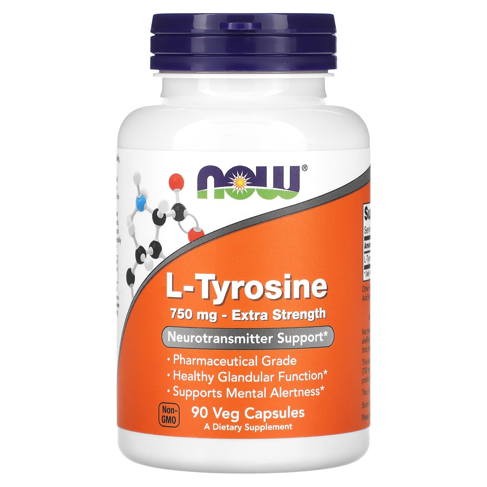 

L-Tyrosine, Extra Strength, 750Mg, 90 Veggie Caps