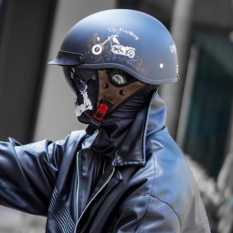 DOT Certified Retro Motorcycle Helmet, Class A Electric Vehicle Safety Helmet, Summer.