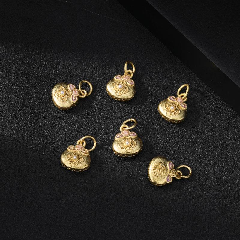 Sand Gold Butterfly Enamel Pendant with Strong Color Retention - DIY Jewelry Accessory