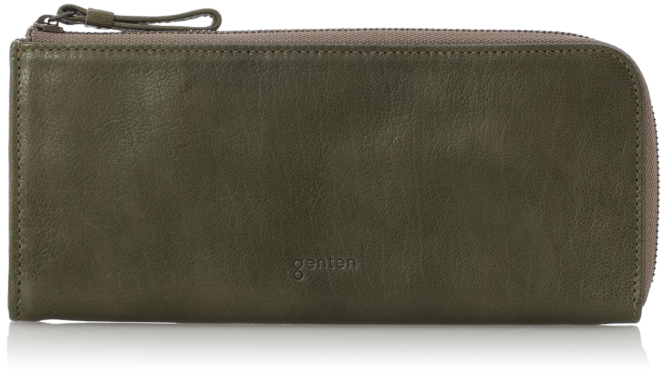 

Женский кошелек Genten Goat Basic цвета хаки,