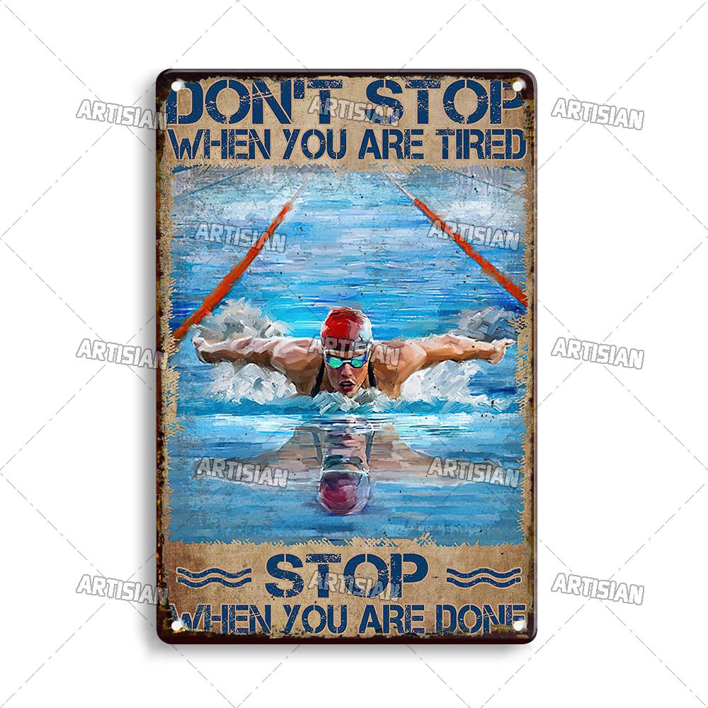 Artisian Sport Metal Sign Swimming Tin Poster Diving Decorative Plate Wall Decor Garage Bar Pub Club Hotel Cafe Kitchen Home