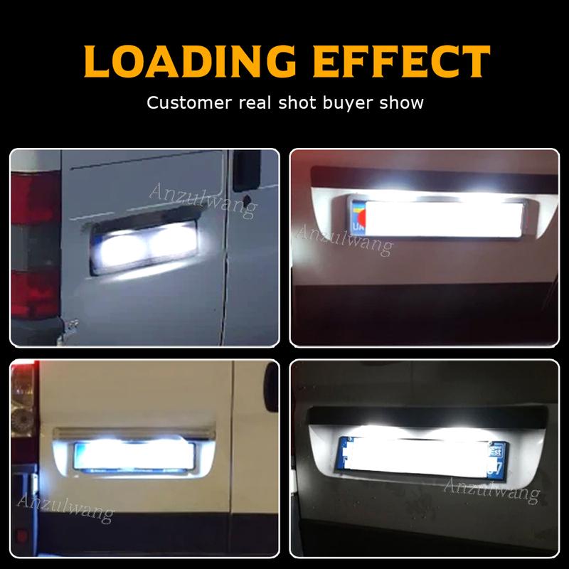 2Pcs LED License Plate Light Number Lamps For 1994-2002 Fiat Ducato & Peugeot Boxer Manager & Citroen Jumper Relay Bus Box 203